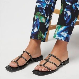 White House Black Market Brooklyn Studded Flat Sandal, size 6